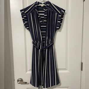 Monteau dress blue and white stripes